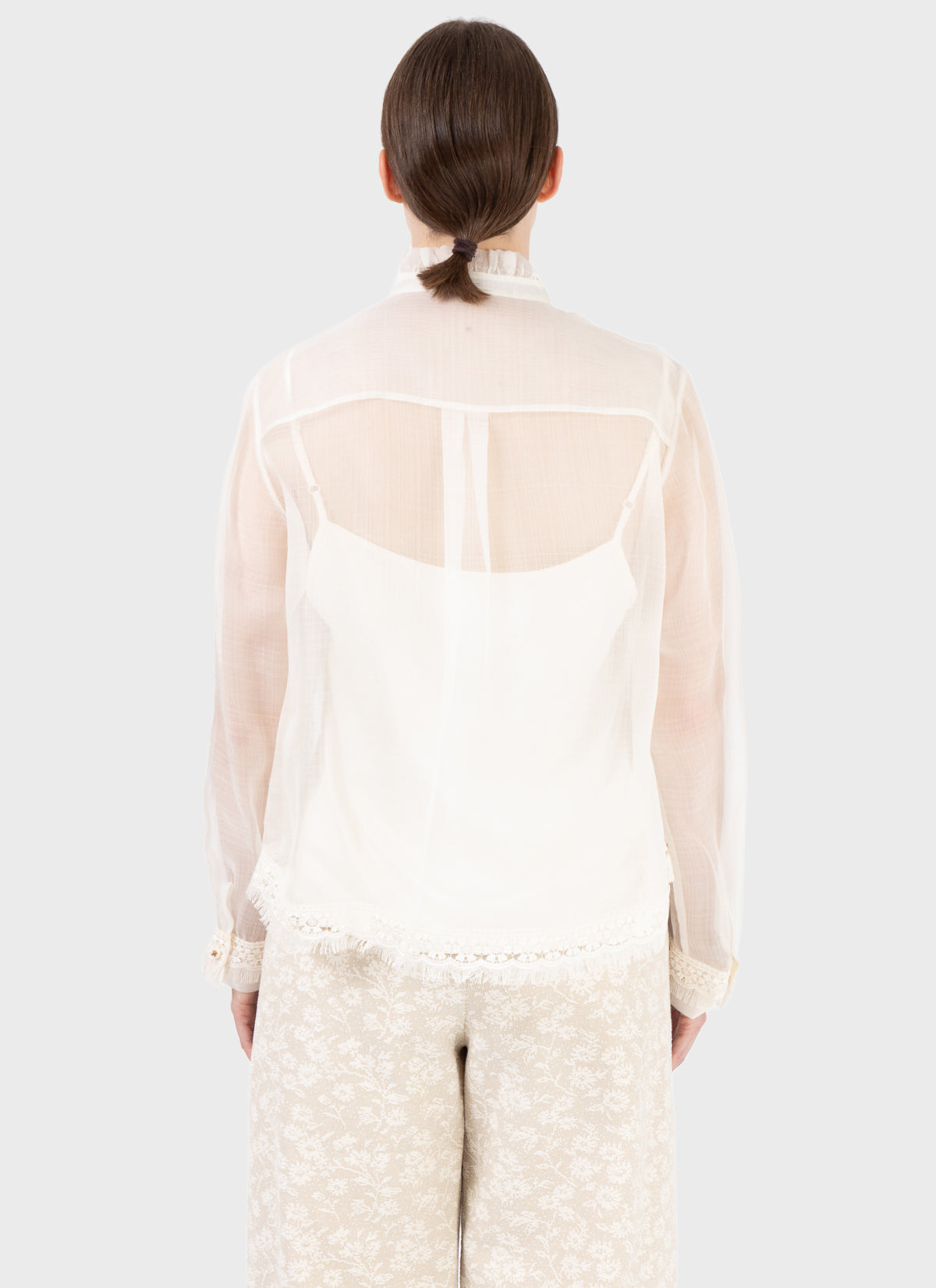 Renli Su Lace Trim Shirt