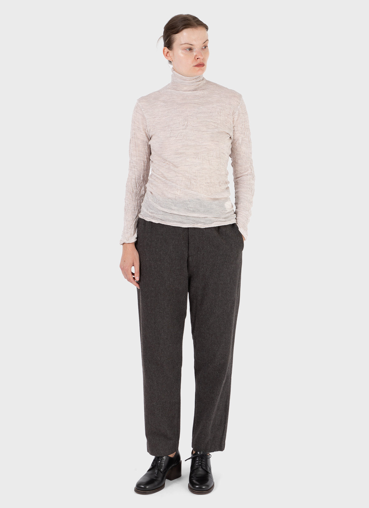 Pas De Calais Wool Gauze Jersey Knit Turtleneck Pullover