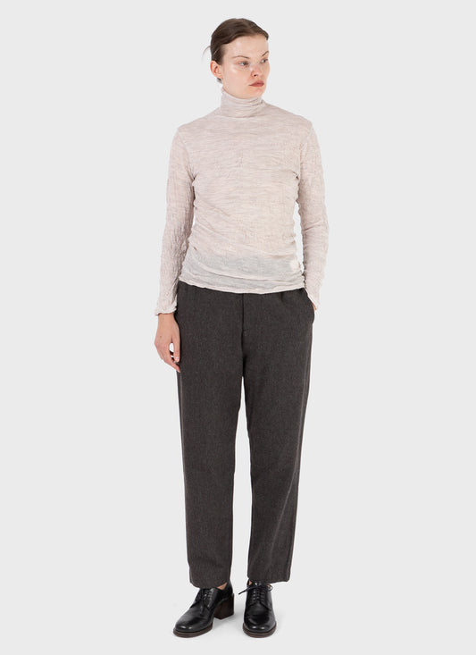 Pas De Calais Wool Gauze Jersey Knit Turtleneck Pullover