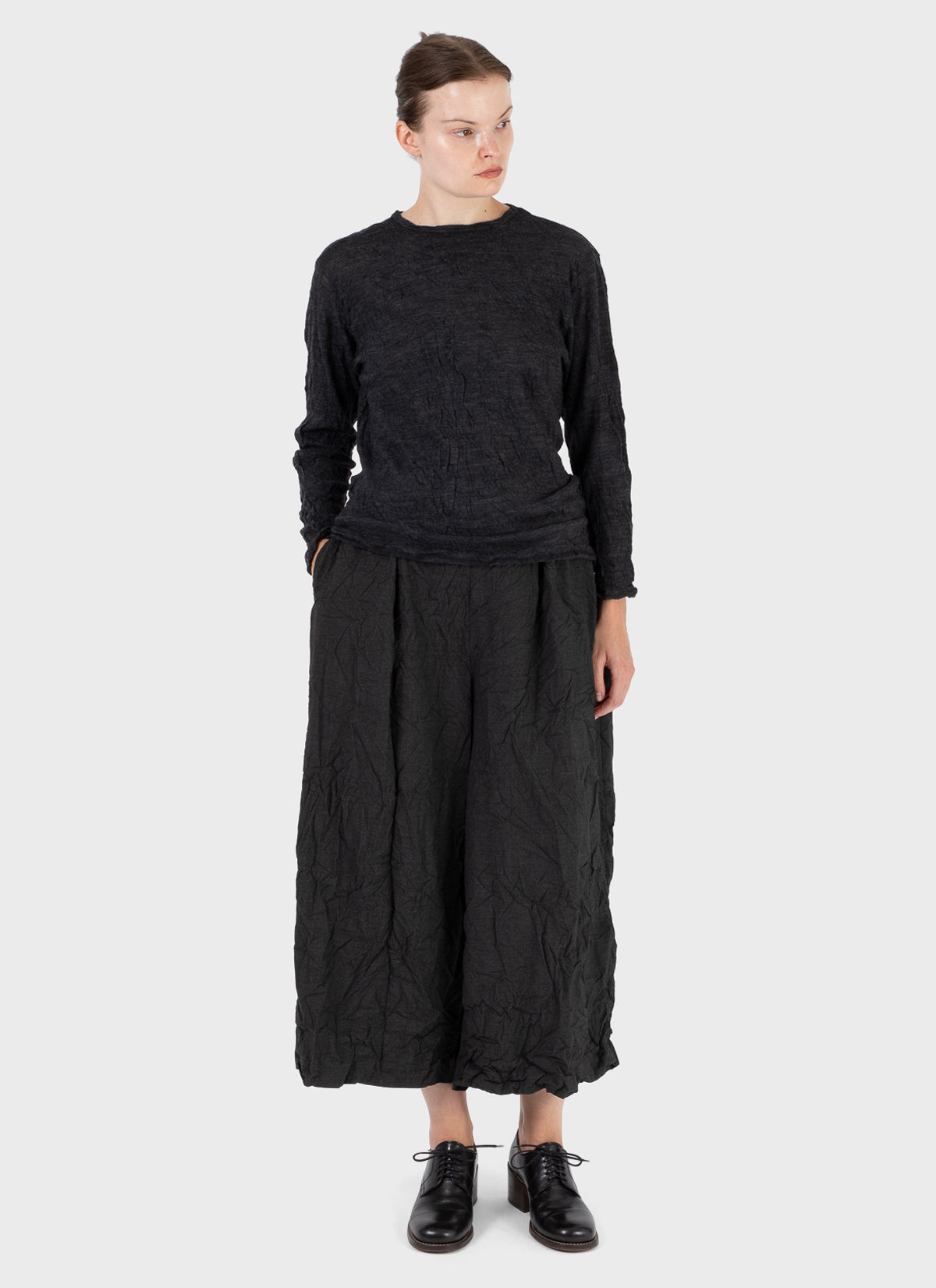Pas De Calais Wool Gauze Jersey Knit Crewneck Pullover