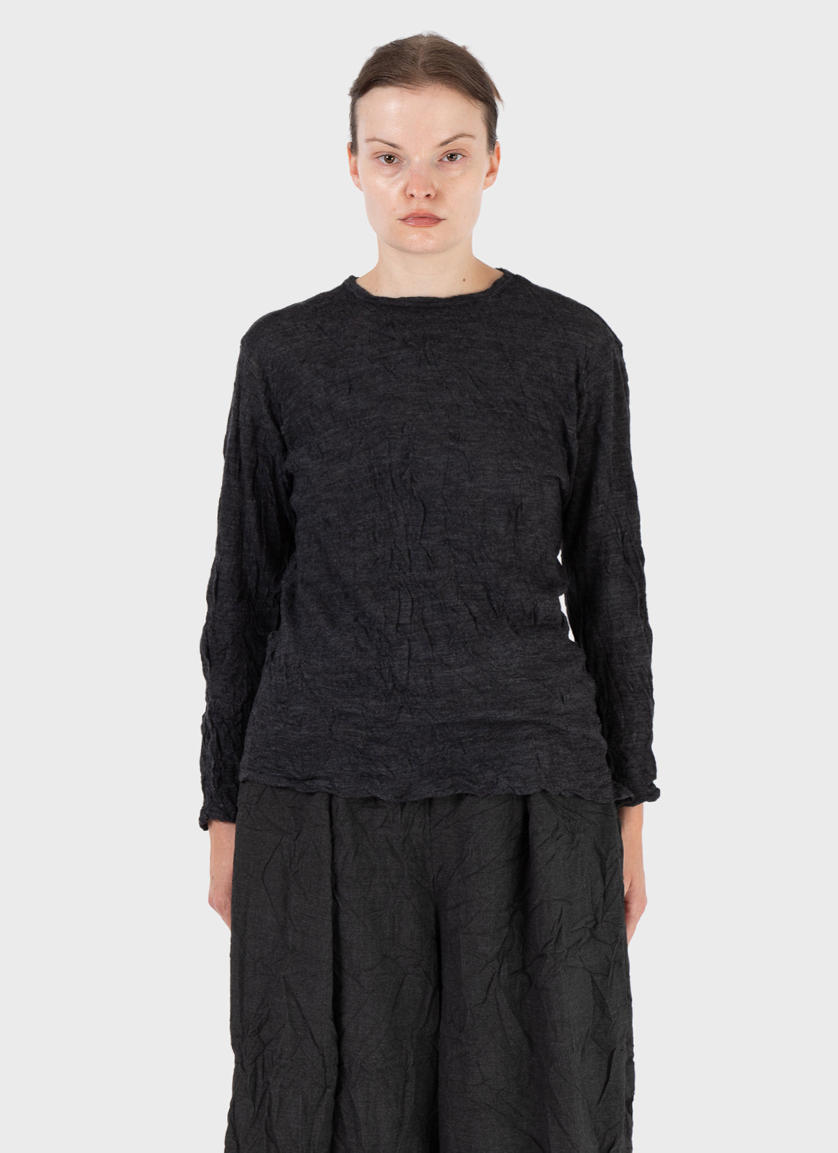 Pas De Calais Wool Gauze Jersey Knit Crewneck Pullover