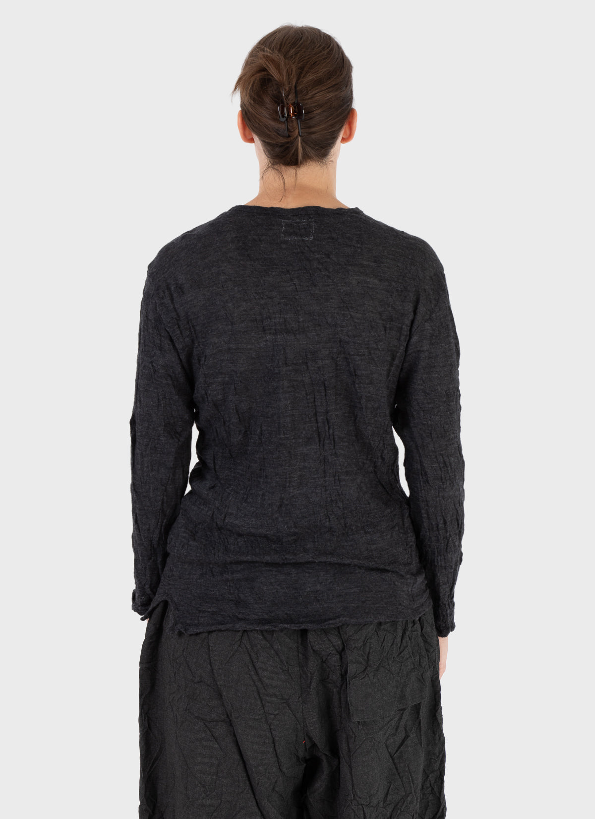 Pas De Calais Wool Gauze Jersey Knit Crewneck Pullover