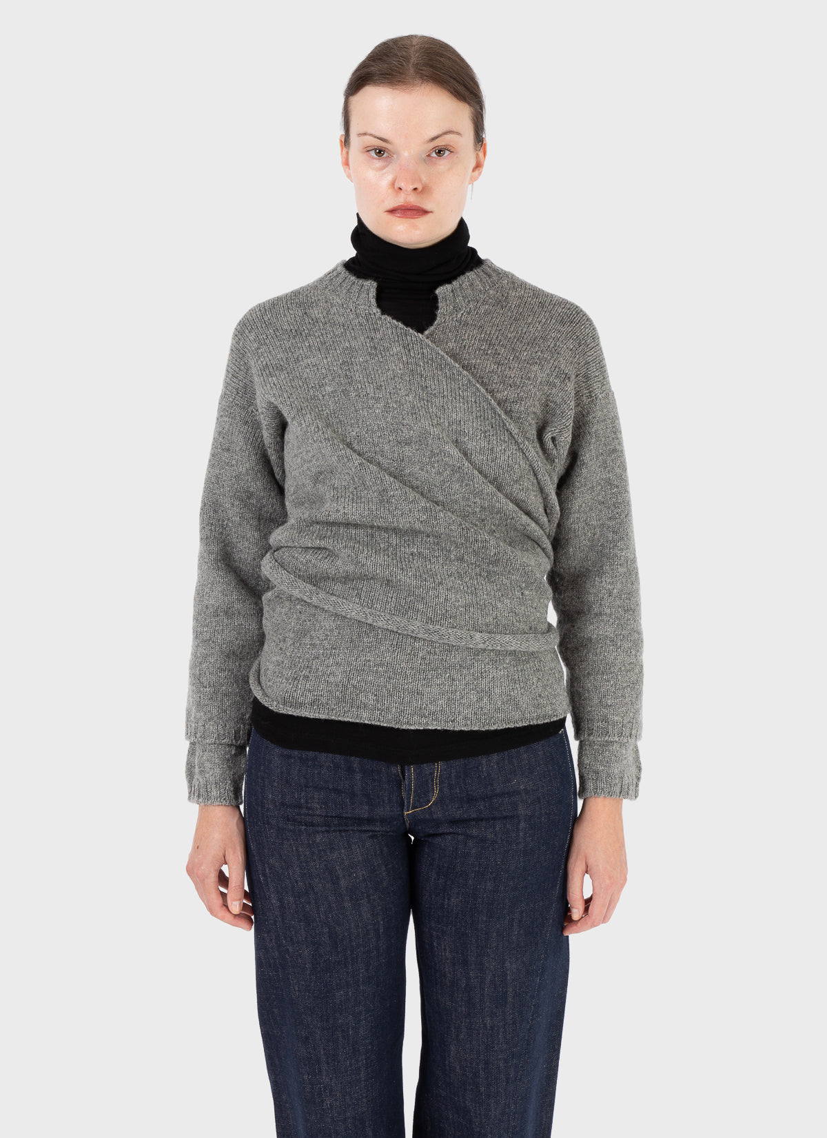 E RT Kingdom Shetland Knit Wrap Cardigan