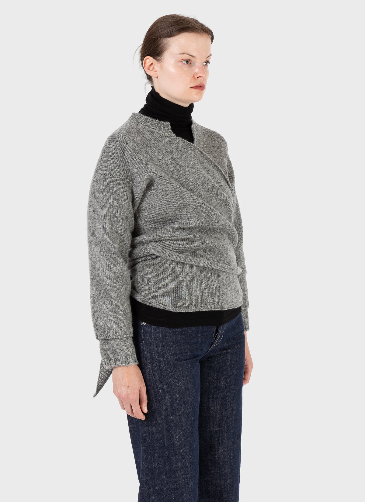 E RT Kingdom Shetland Knit Wrap Cardigan