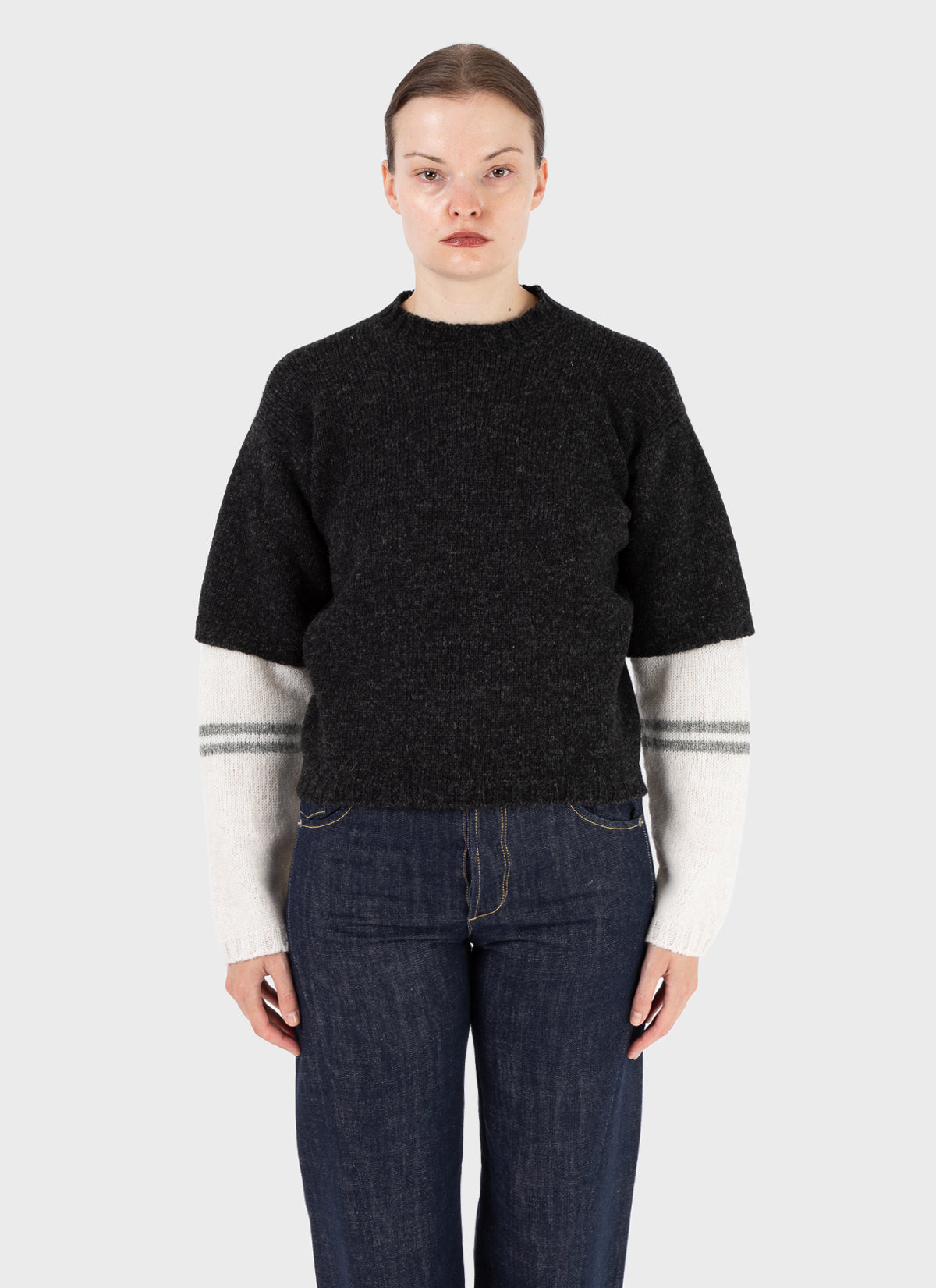 E RT Kingdom Shetland Knit Double Sleeve Jumper