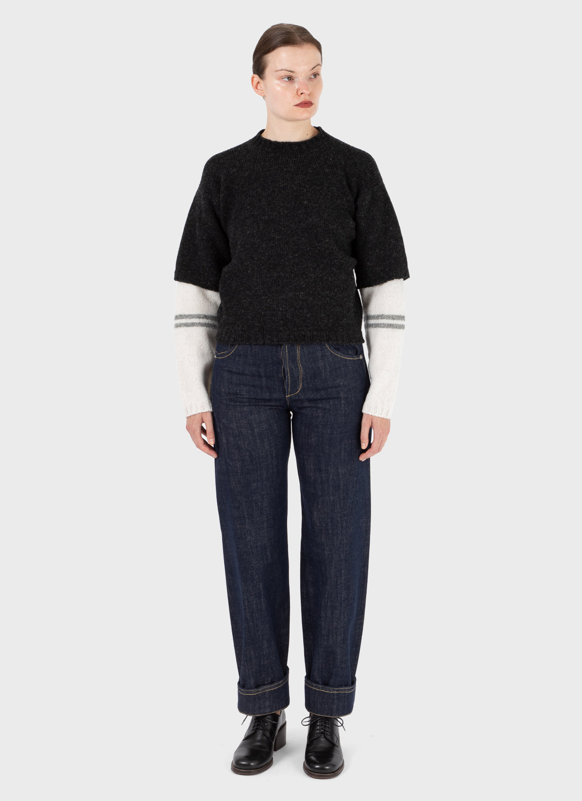 E RT Kingdom Shetland Knit Double Sleeve Jumper
