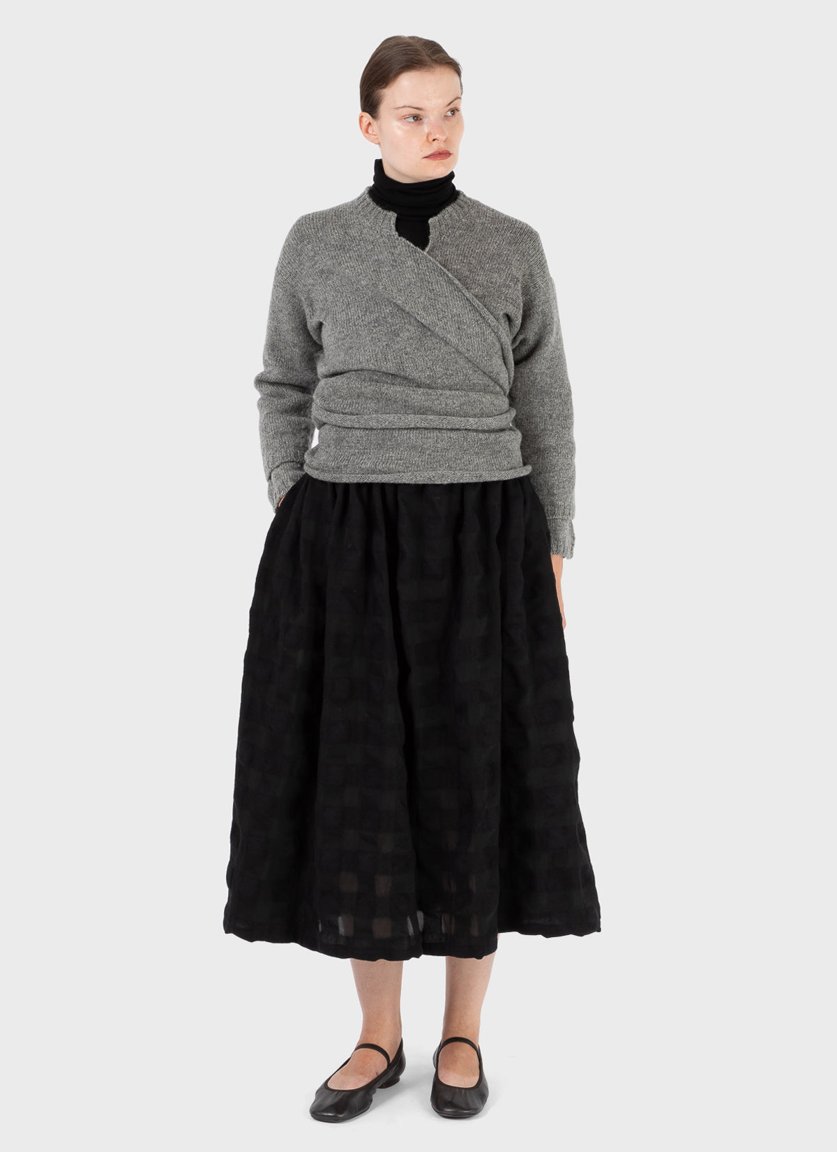 E RT Kingdom Shetland Knit Wrap Cardigan