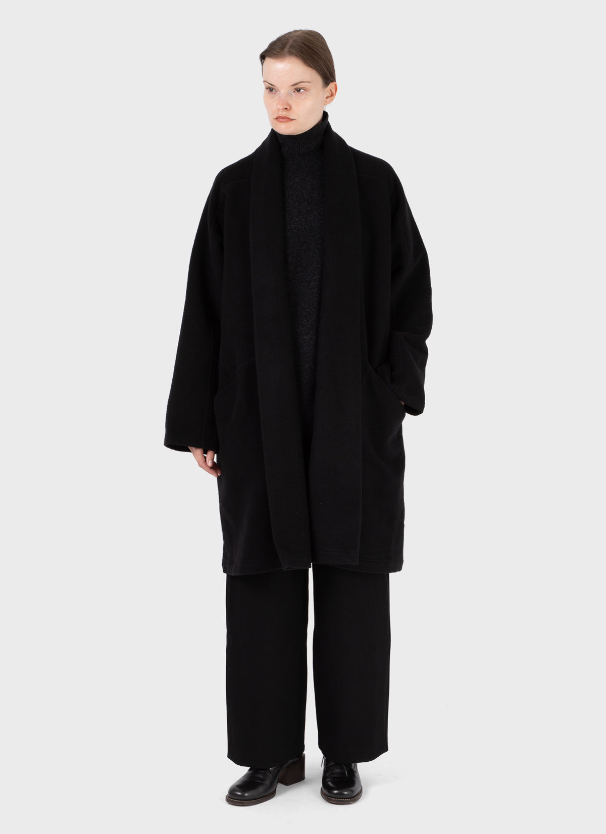 Mittan Wool Silk Camel Hanbok Coat