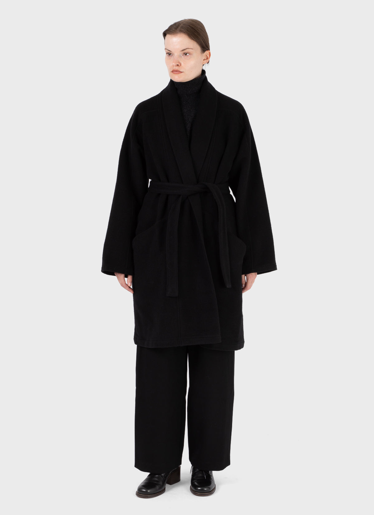 Mittan Wool Silk Camel Hanbok Coat