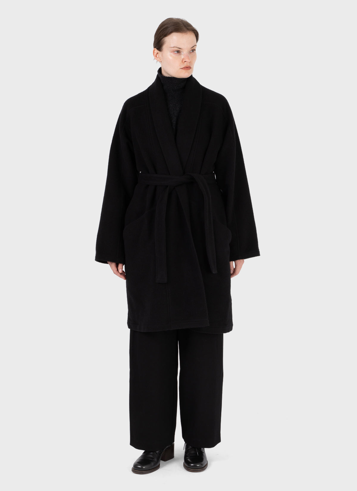 Mittan Wool Silk Camel Hanbok Coat