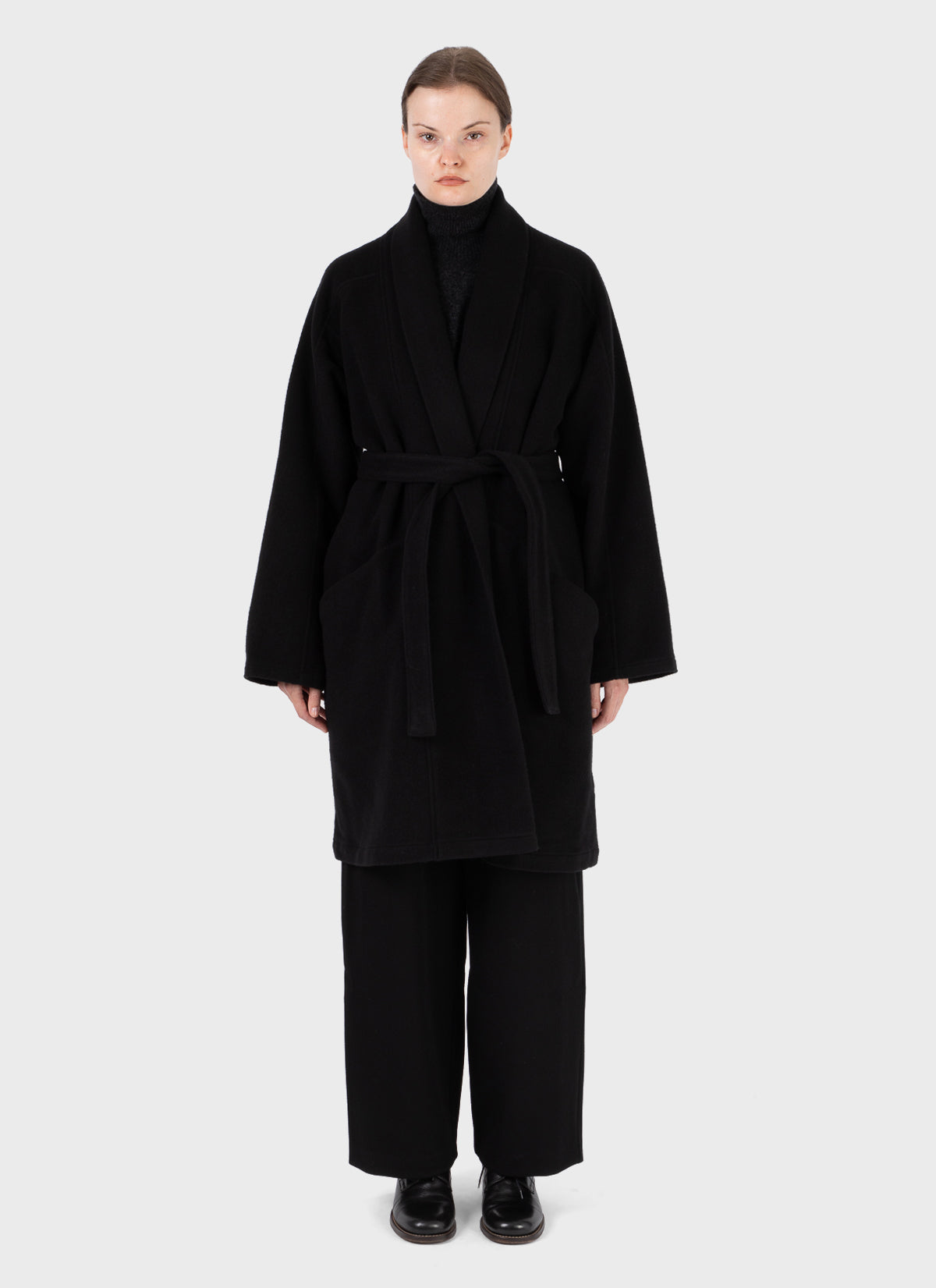 Mittan Wool Silk Camel Hanbok Coat