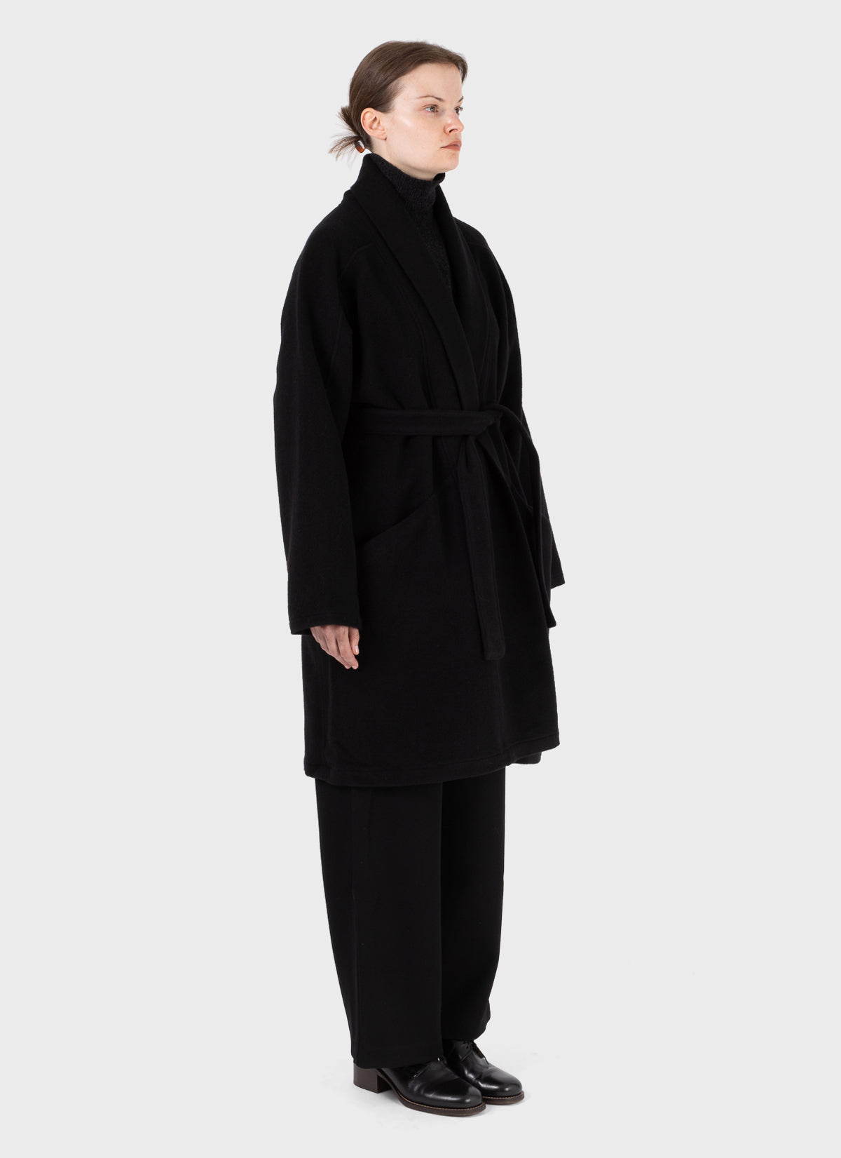 Mittan Wool Silk Camel Hanbok Coat