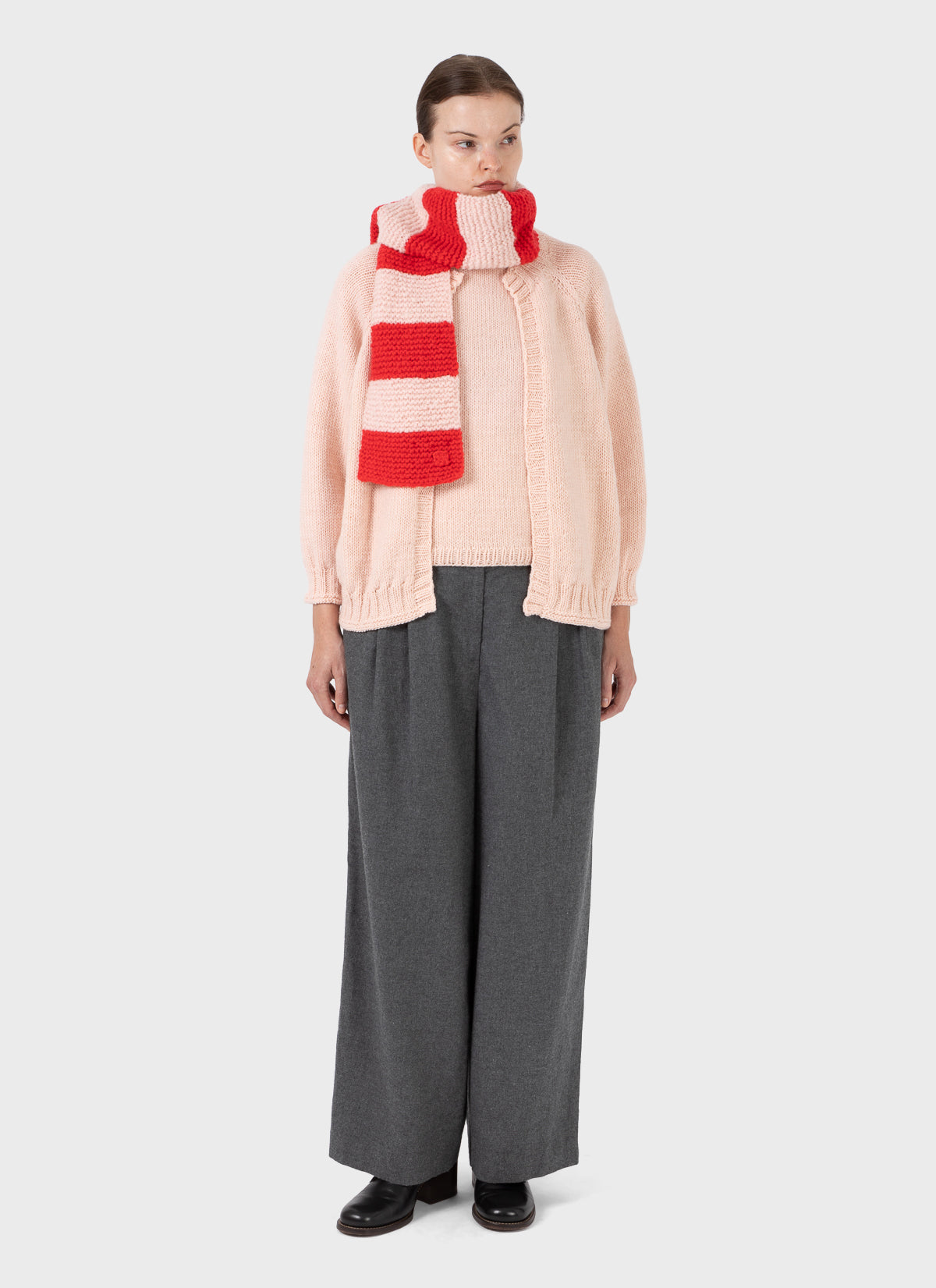 Nitto Ragazzo Knit Cashmere Scarf Pink Red