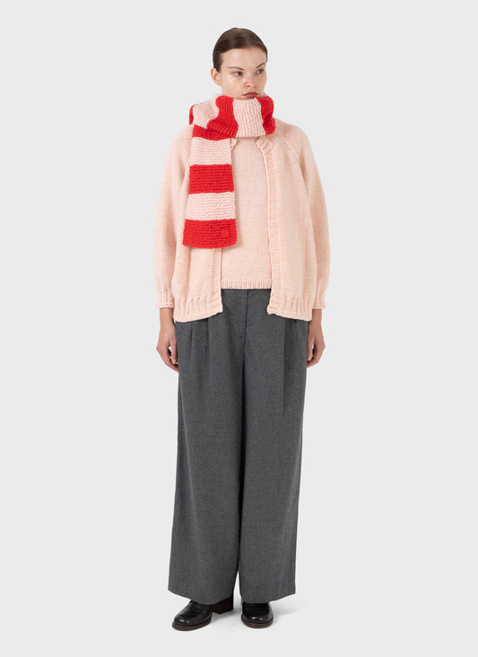 Nitto Ragazzo Knit Cashmere Scarf Pink Red