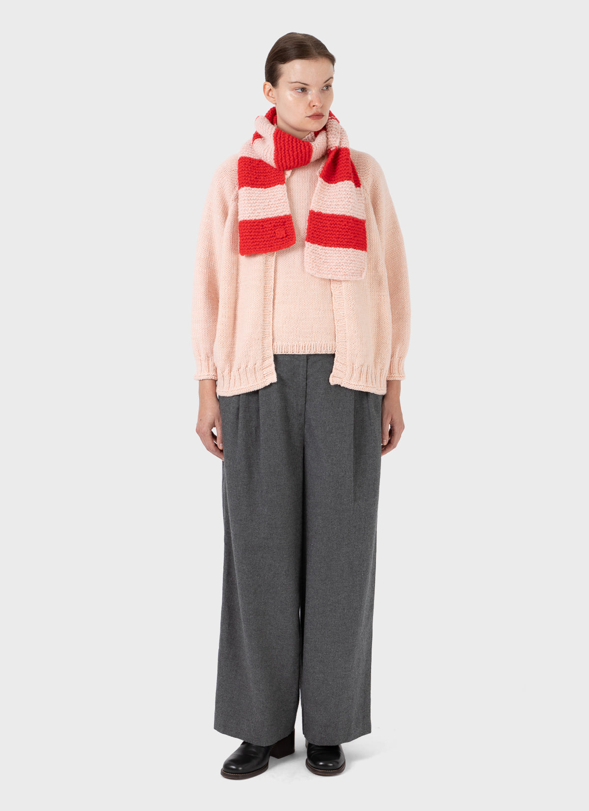 Nitto Ragazzo Knit Cashmere Scarf Pink Red