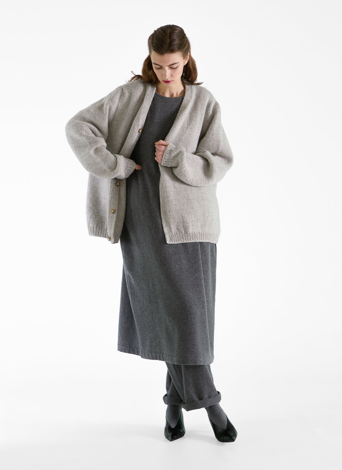 Nitto Nino Knit Cardigan Osm Light Grey