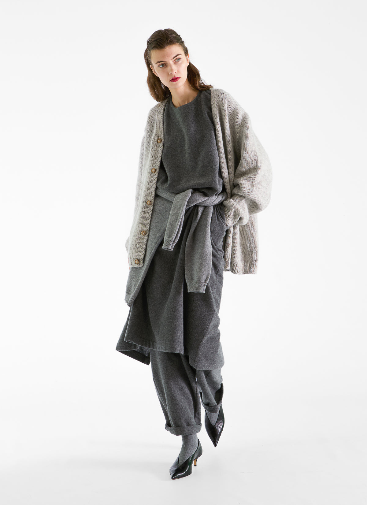 Nitto Nino Knit Cardigan Osm Light Grey
