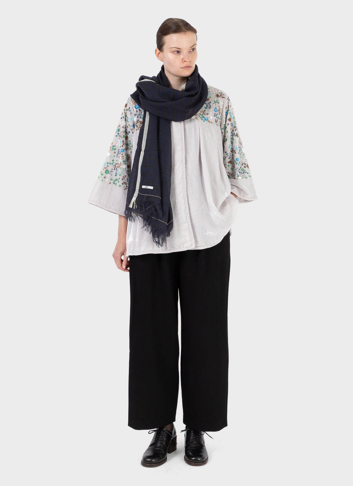 Aodress Large Shawl Khaki Check