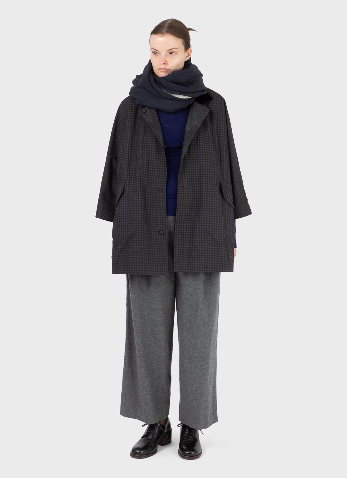 Aodress Large Shawl Khaki Check